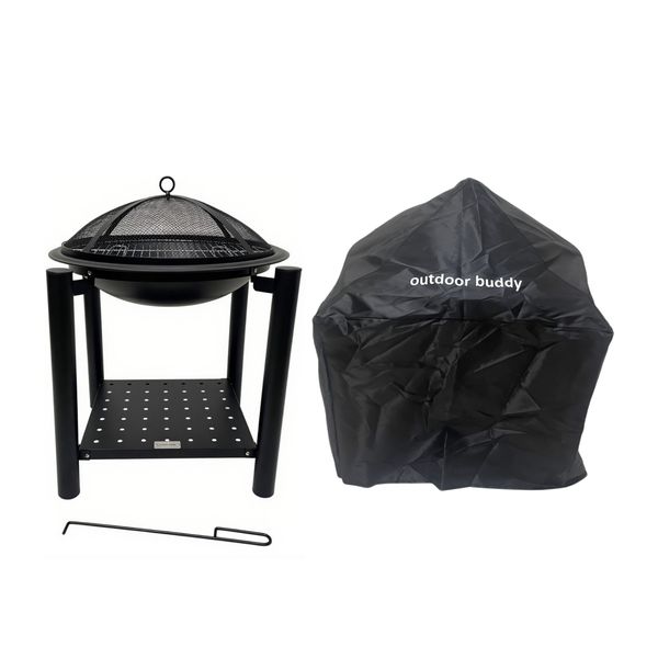 Outdoor Buddy - BlazeBuddy 54cm Firepit &amp; Grill with PVC Cover