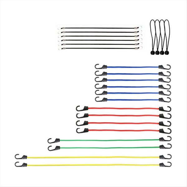 24Pcs Heavy Duty Bungee Cords With Hooks Rope Luggage Packing Strap