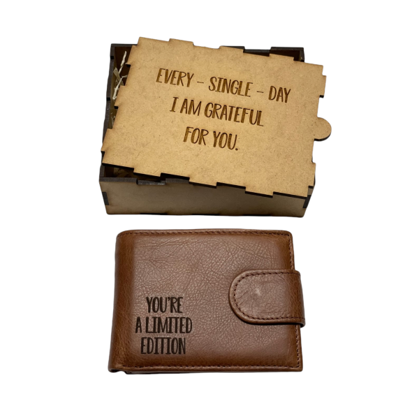 Engraved Men's Leather Wallet - You're a limited edition