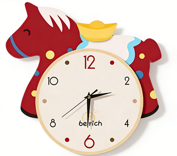 Cute Polka-dot Pony Wall Clock