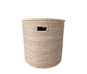 Woven Round Laundry Basket - 40cm x 40cm x 40cm