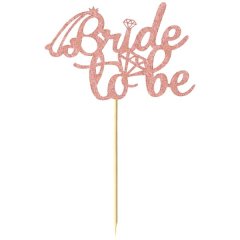 1 Piece - Elegant Glitter Bride To Be Cake Topper - Rose Pink Gold