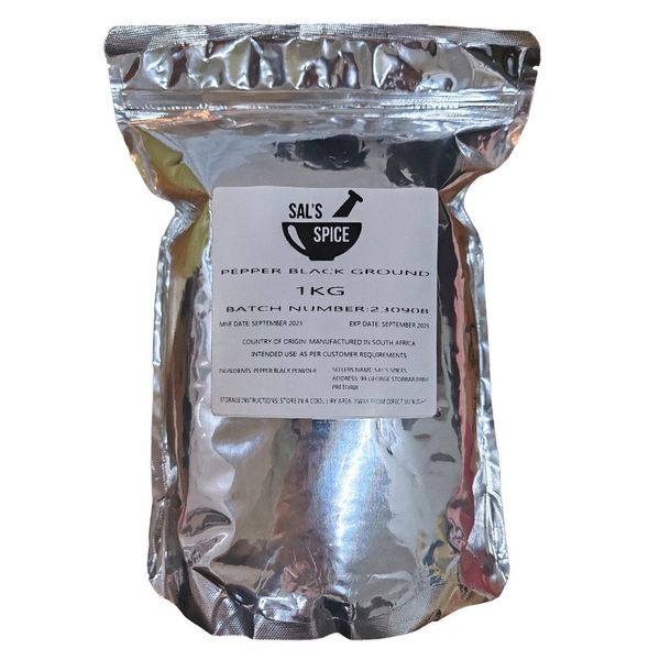 Sal's Spice Pepper Black Pure Ground - 1kg