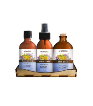 Night Botanicals Gift Set - Bath Salt, Spray, Massage Oil | Pure Indigenous