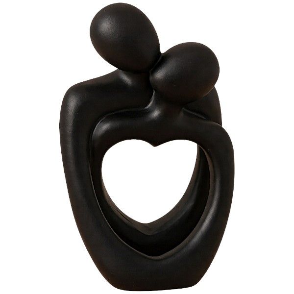 Abstract Couple Heart Sculpture - Modern Romantic Home Décor Ornament