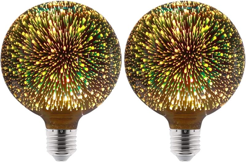 2 Pack-LED Decorative Firework Light Bulb