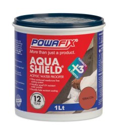 Powafix Aquashield 1 L Terracotta Fibre reinforced Pure Acrylic waterproofer