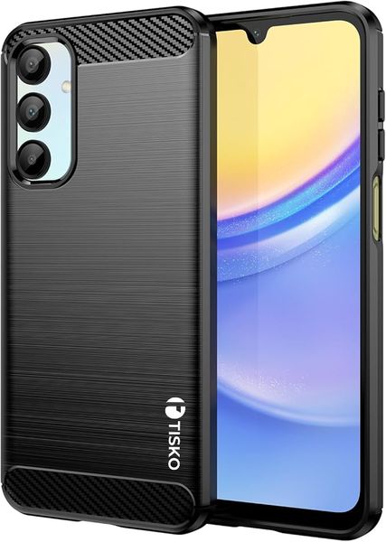 TISKO TPU Carbon Fibre Phone Case Compatible with Samsung Galaxy S25-Black