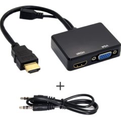 XF0071 HDMI to VGA and HDMI Splitter