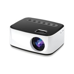Portable Video Projector, 1920 x 1080 HD Resolution, Black White