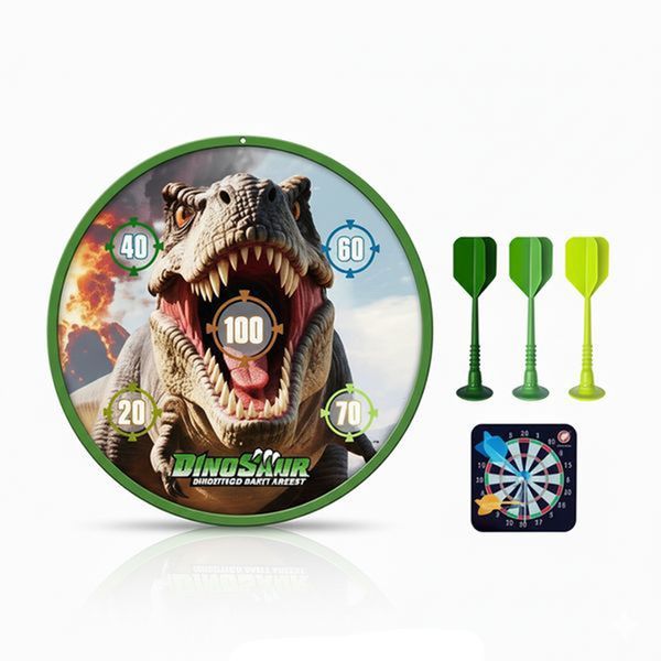 Dinosaur 25 Cm Dart Board Game | Double-Sided Fun for Kids