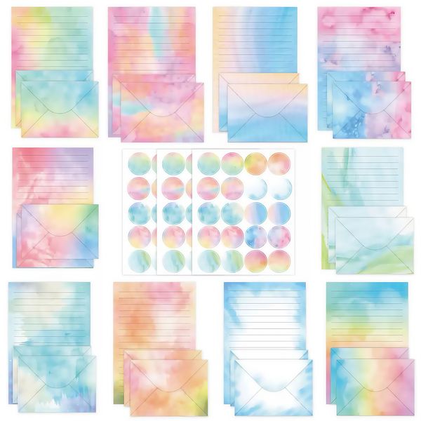 160pcs Stationery Writing Paper &amp; Matching Envelope &amp; Sticker Craft Art Kit