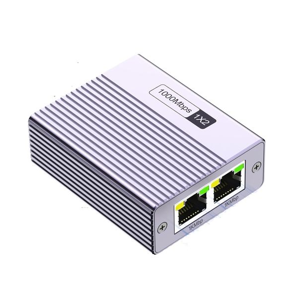 1000Mbps Gigabit Ethernet Splitter 1 To 2 RJ45 Adapter High Speed LAN
