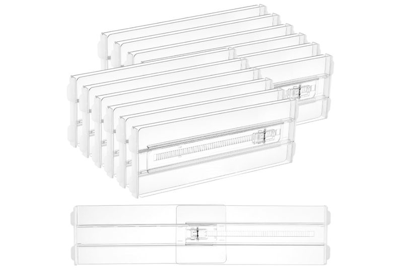 12 Pack Drawer Dividers for Clothes, 4" High 10.2"-16.5" Adjustable
