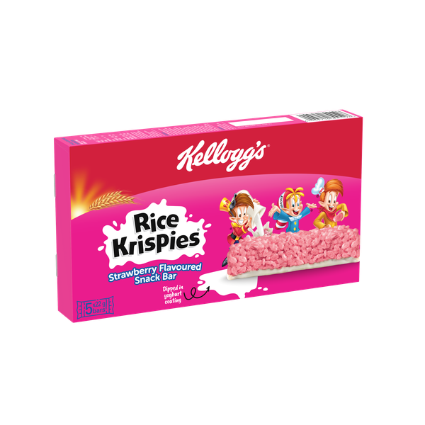 Kellogg's Rice Krispies Strawberry Snack Bar Multipack of 5 x 22g
