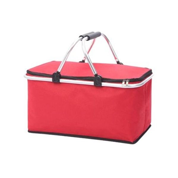 Red Foldable Outdoor Picnic Insulation Cooler Bag