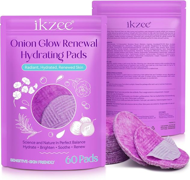 Ikzee Onion Toning Pads (60 Pcs)-Blemish-Clearing &amp; Soothing Skincare