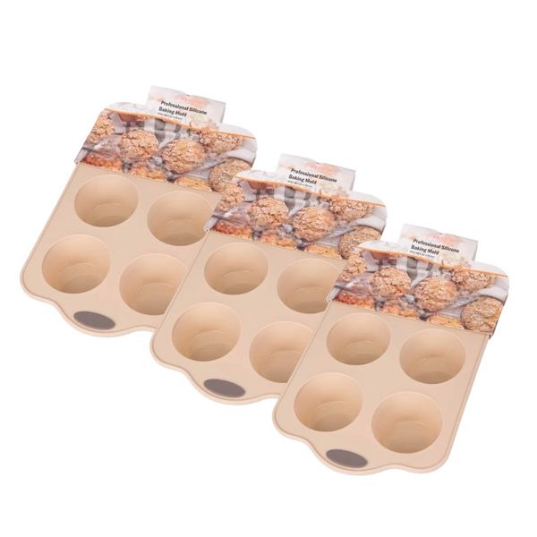6 Cup Cupcake Silicone Baking Mould - Set of 3