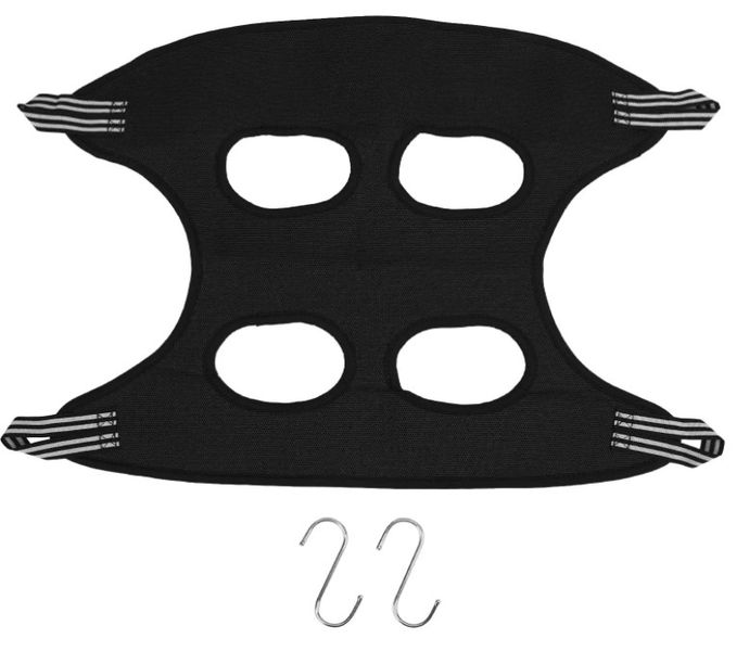 Pet Grooming Hammock Helper Black With Two Hooks