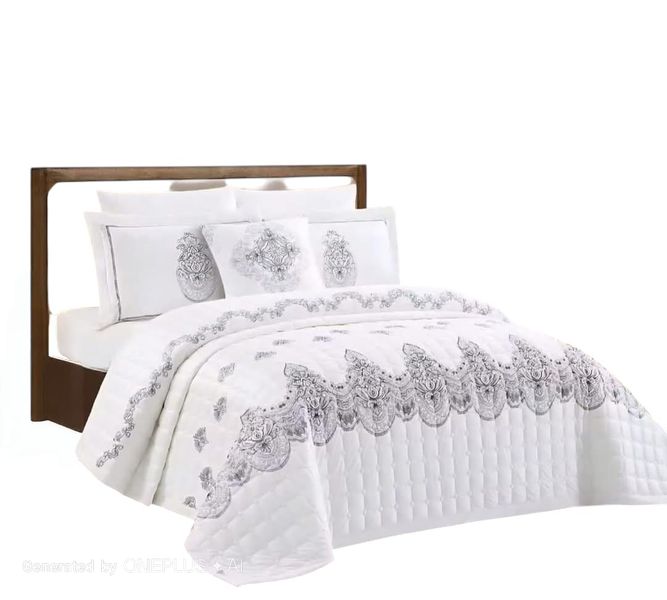Velvet-Digital Printing Bedspread- 6 Piece - King Size