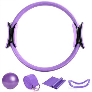 Pilates Ring Set, Magic Circle, Explosion-Proof Pilates Mini Ball,A