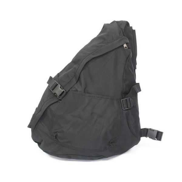 Microfibre Messenger Shoulder Bag Black