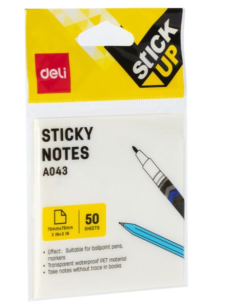 Sticky Notes Transparent - 76x76mm (3pack)
