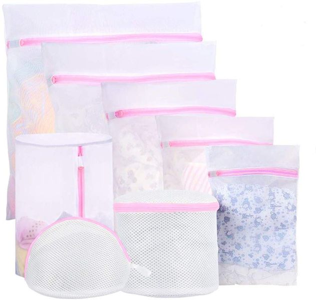 Laundry Bags Bra Wash Organizers 8-Pack Delicates Garment Protectors - Pink