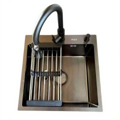 R&amp;H Square Kitchen Sink With Pullout Tap 40X40cm