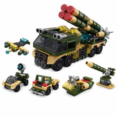 Tractor Missile Vehicle Building Block Set - Green 135 Piece