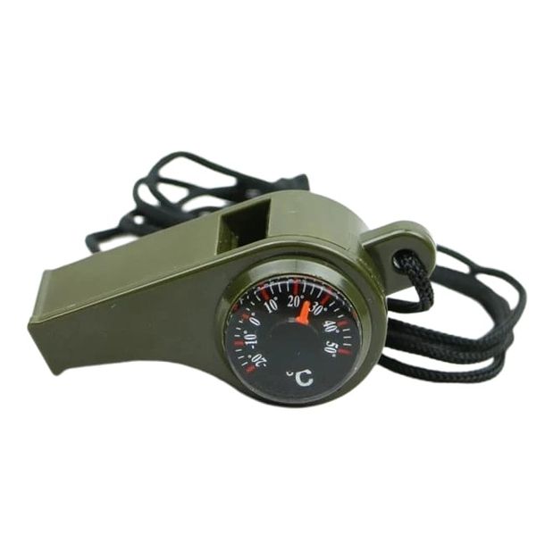 Outdoor Multi-function Three-in-one Whistle With Compass And Thermometer
