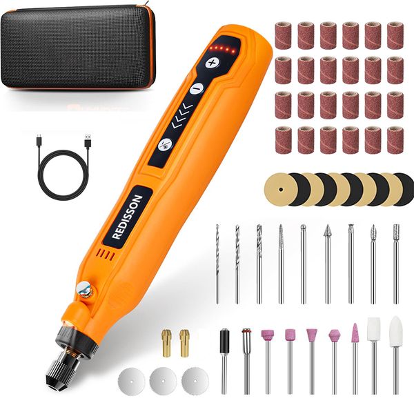 Cordless Rotary Tool with 61pcs Accessories,5 Speed Rotary Tool Kit