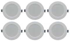 Hello Today LED Round Panel Light 6w 118 Diameter - 6 Pack Warm White