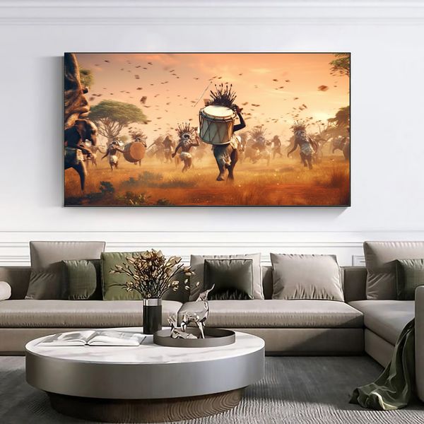 hest measurements: Canvas Wall Art - Drums of the Savannah - 0349