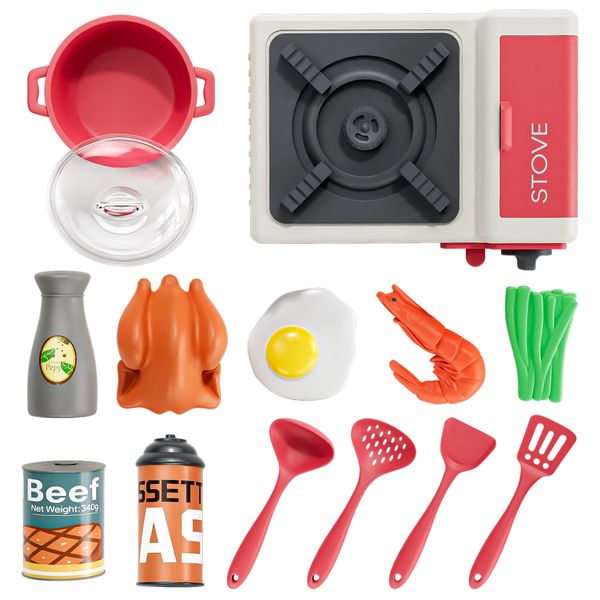 Kids Play Kitchen Toys Set Pretend Cooking Playset Gift for Girls Boys