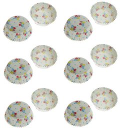 3 Sets of 100 Pack Eddingtons Small Mini Fairy Cupcake Wrapper Cases Spring Bouquet