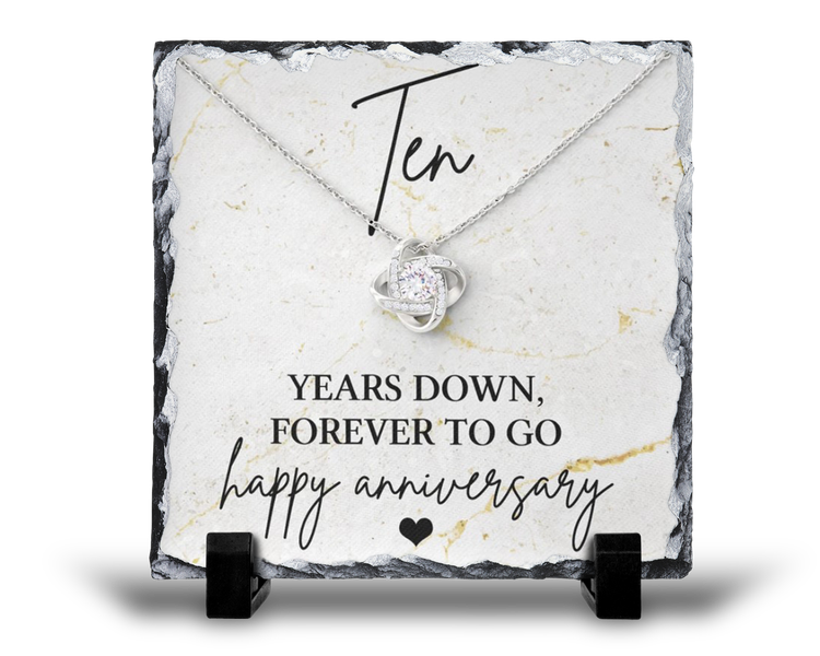 Ten Years Down Forever To Go 10th Anniversary Gift Rock Slate
