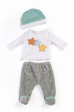 Miniland Dolls Clothing (Two-Piece Pyjama Set In Grey)