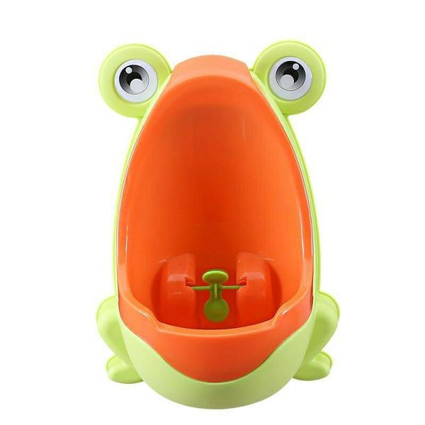 Wall Mounted Frog Design Urinal Potty Toilet Training - Light Green/Orange