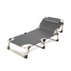 Grey and Gold Fold-able Camp Bed