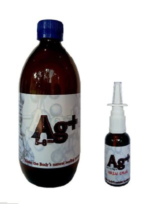 AG+ Colloidal Silver - 500ml Bottle &amp; 30ml Nasal Spray - Immune Booster