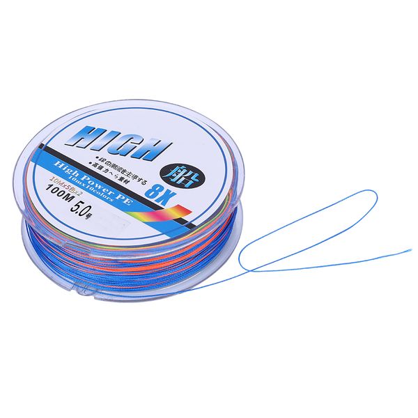 100m 8-Strand PE Braided Line (5.0 Colorful)