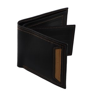 Wallet for Men Short Wallet Leather Wallet Purse (Black)