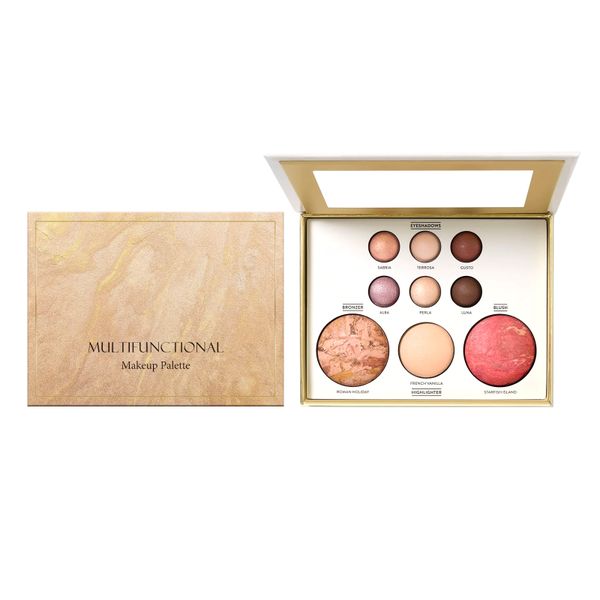 Gilded All-In-One Makeup Palette - Eyeshadow Contour Blush Highlighter Eye