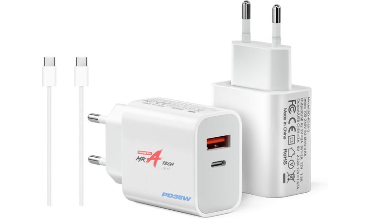 USB-C Charger 35W 2-Port Adapter Compatible with 13/SE/14/15/16/17 Pro Max