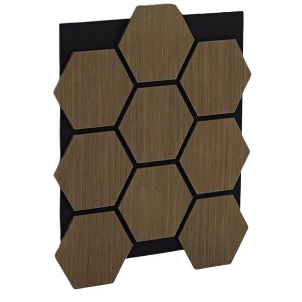 Echo-Less Wood Hexagon Acoustic Panels - Dark Walnut