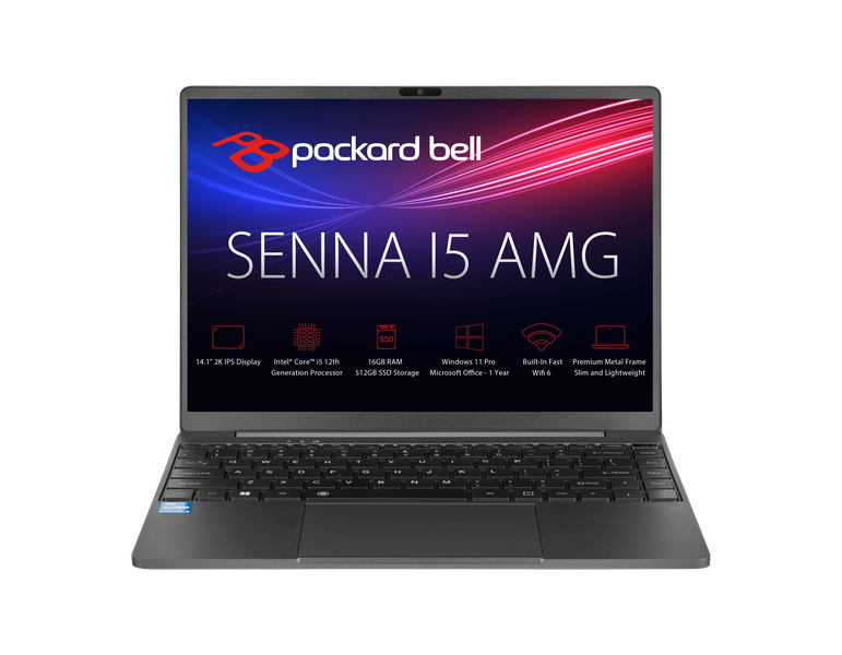 Packard Bell Senna i5 AMG Core i5 12th Gen 14" 2K 16GB RAM 512GB SSD Laptop