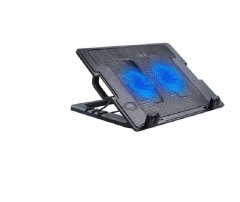 Adjustable Laptop Cooling Pad with LED Airflow System