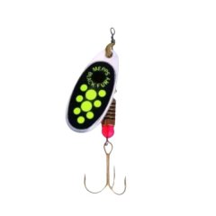 Mepps Black Fury Spinner Size 3 - Yellow Dot / Silver Chartreuse