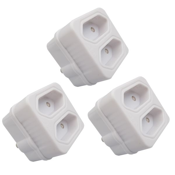 Plug Adaptor: 3 way 3 X 5A 2 pin / Euro Adaptor (E 592)